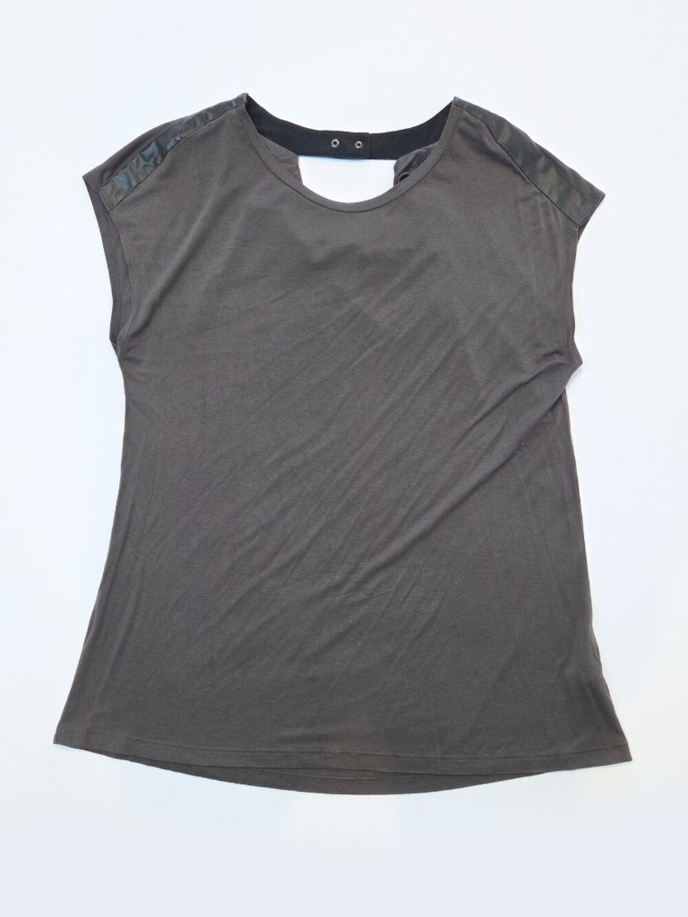 The Limited  |  Grey High-Neck Cap-Sleeve Top